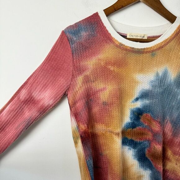 Cactus + Pearl Sunset Tie-Dye Thermal Layered Look Lagenlook Shirt Size Small - Picture 14 of 14